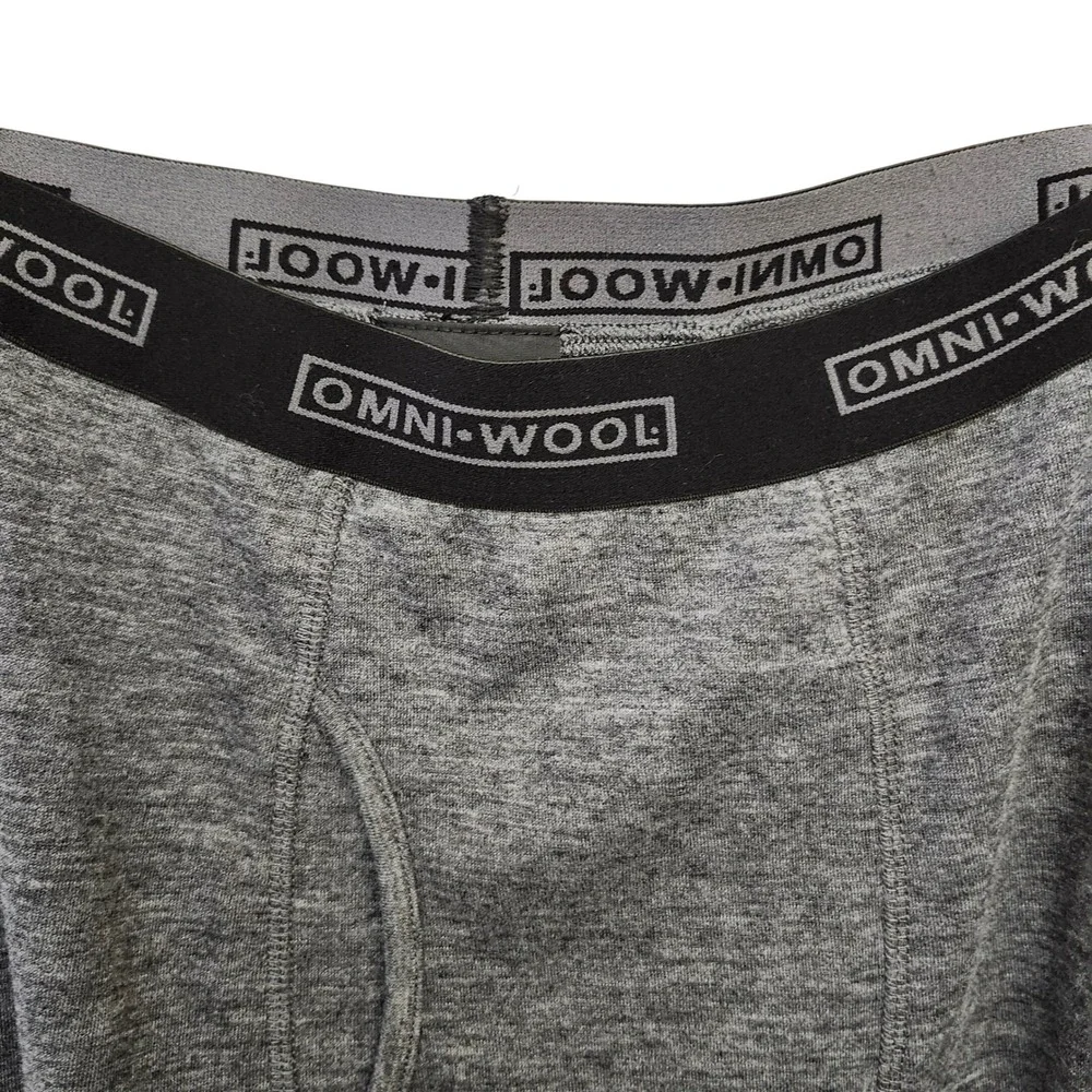 Omni-Wool Mens Thermal Base Layer Leggings‎ Heather Grey Wool Blend Large Winter